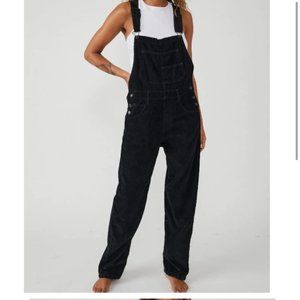 We The Free Free People Ziggy Corduroy Overalls Size L Regular Black